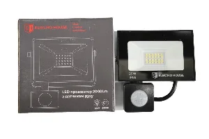 LED прожектор с датчиком движения 20Вт, 2000 Лм, 6500К, холодный белый, SMD2835 ElectroHouse EH-FDLS-20W — фото 1
