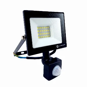 LED прожектор з датчиком руху 30Вт SMD5730, холодний білий 6500К, 2700 Лм