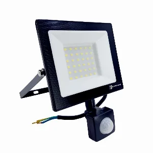 LED прожектор  с датчиком движения 50Вт SMD5730, холодный белый 6500К, 4500 Лм