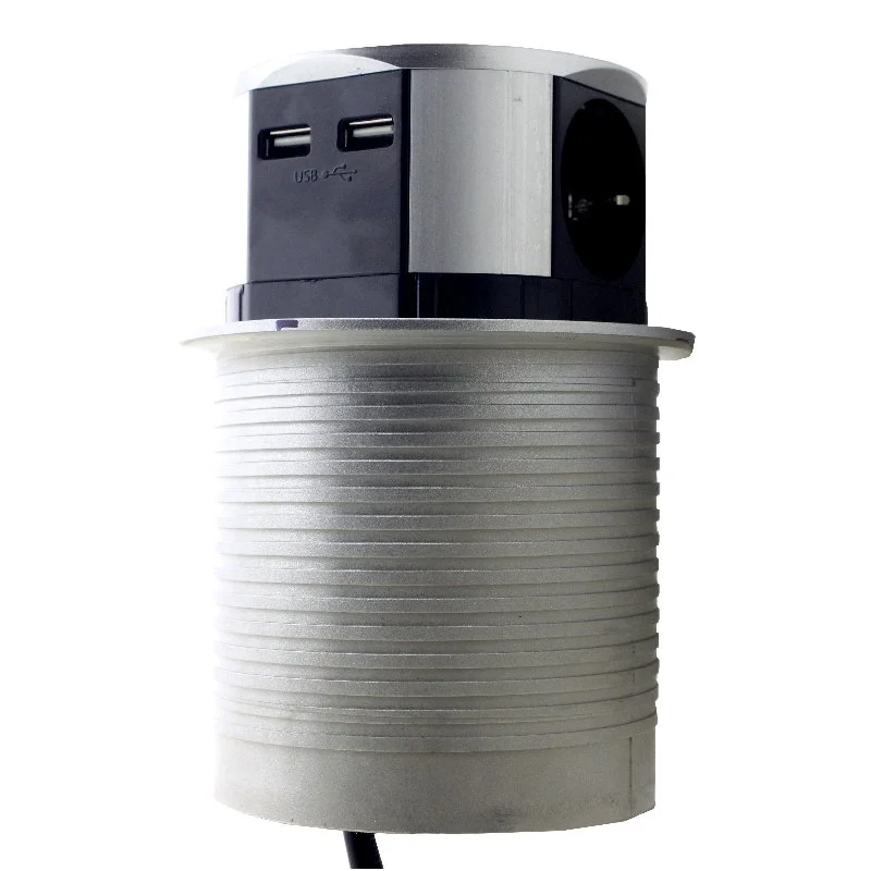 Меблева розетка 3 x 16А, 2 x USB 2.4А , металл + провід 3 x 1.5 mm² ElectroHouse EH-AR-305 — фото 4