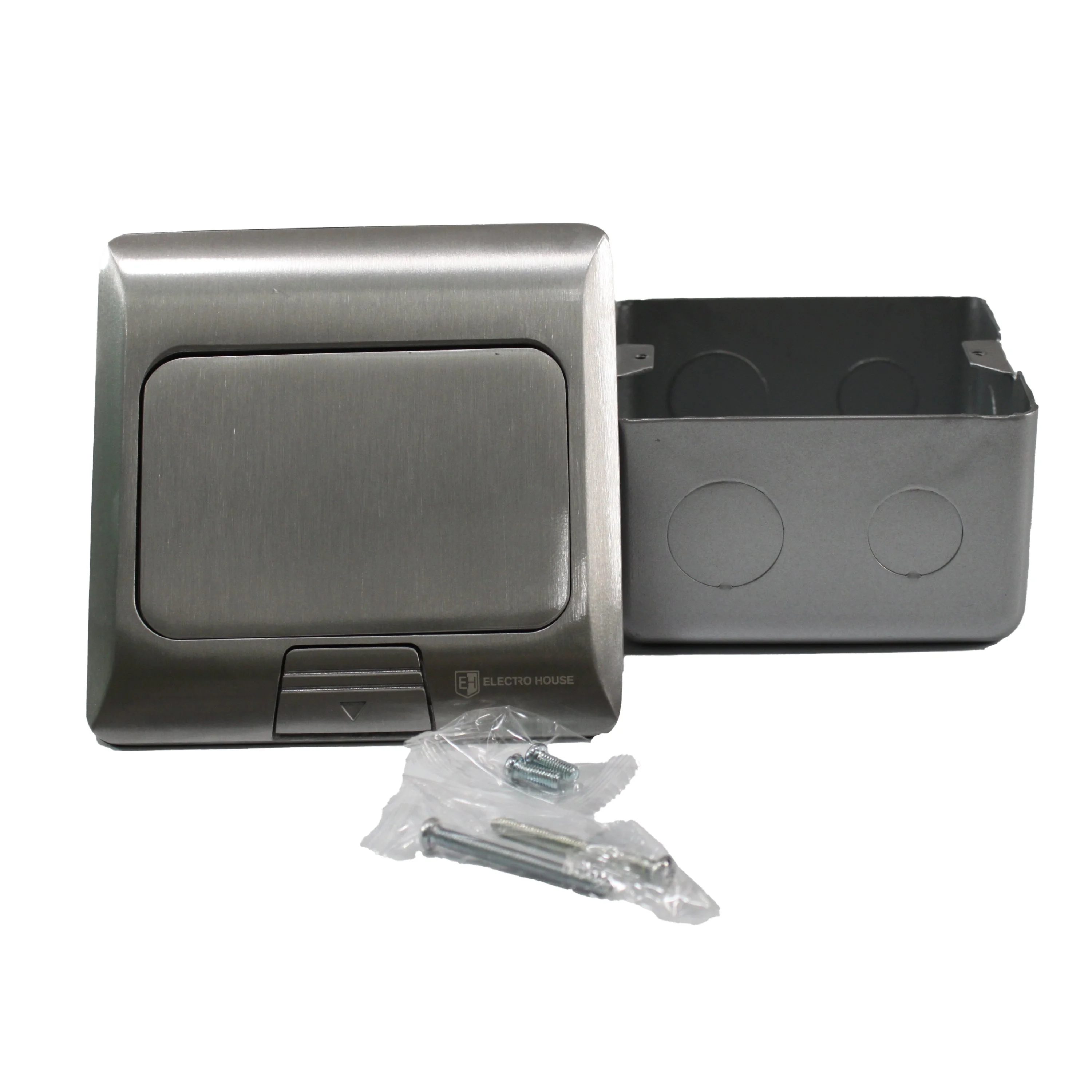 Розетка для підлоги з заземленням врізна 16А + 2USB (type C+A) 2.4А, IP44 , алюміній ElectroHouse EH-F012 — фото 2