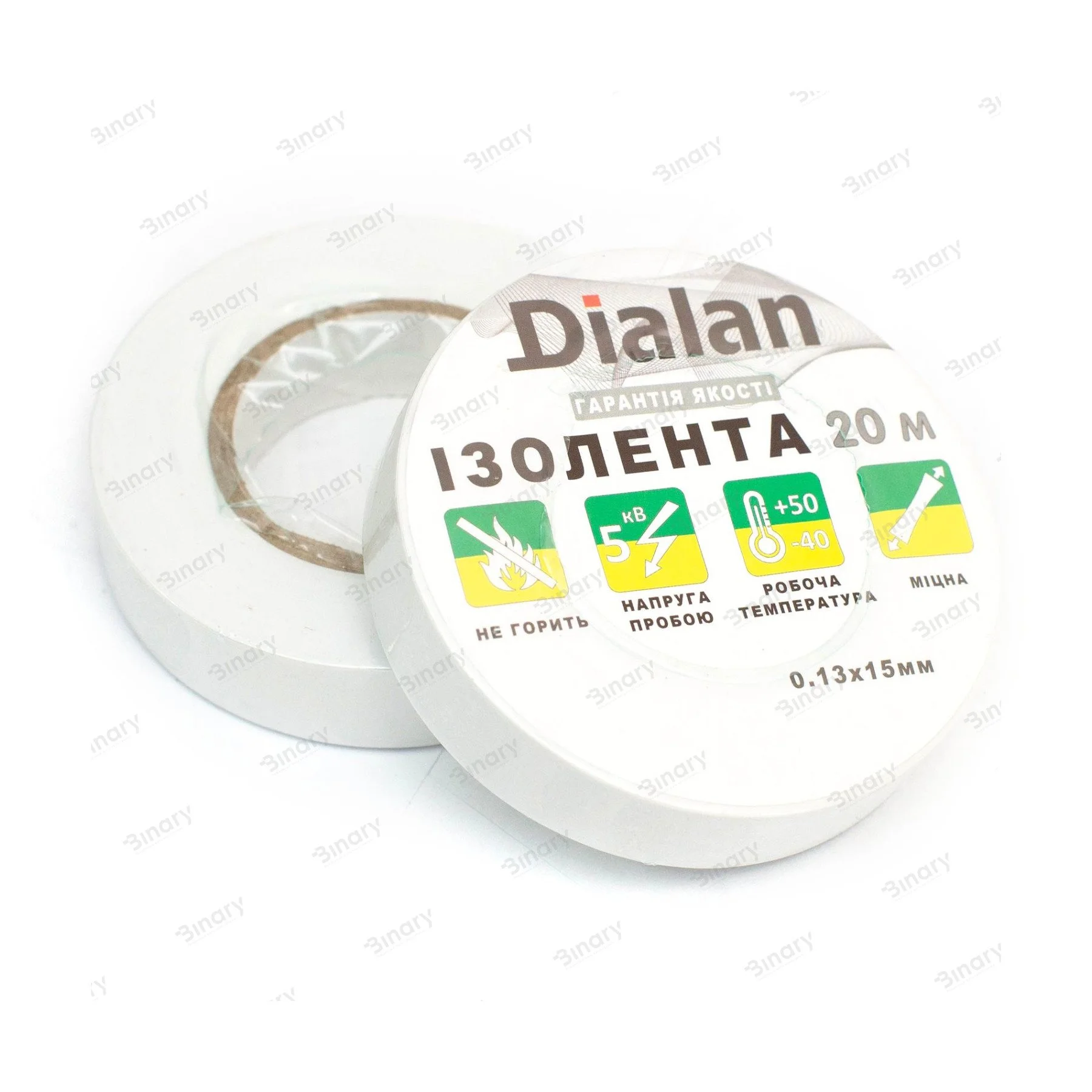 Лента изоляционная TM DIALAN 0,13*15*20 белая Dialan 003543 — фото 2