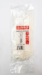 Хомут нейлоновий 5*300 белый 100 шт (APRO)