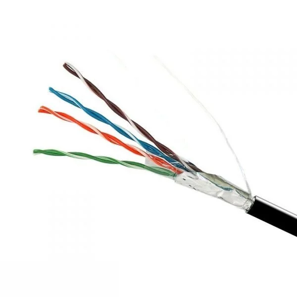 Сетевой кабель FTP cat5e 4х2х0,51 мм² Cu PE черный, наружный монтаж
