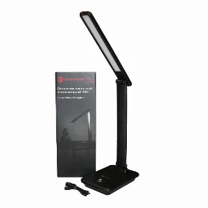 LED светильник настольный аккумуляторный с функцией повербанка 10Вт,  6000 mAh, черный