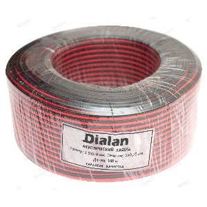 Акустичний кабель Dialan CCA 2x0.75 мм ПВХ 100 м Чорно-Червоний