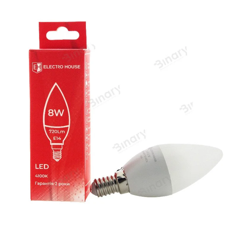 LED лампа свічка E14 8 Вт 4100К