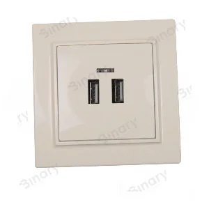 Розетка USB (2 порта)  2A, Enzo латте