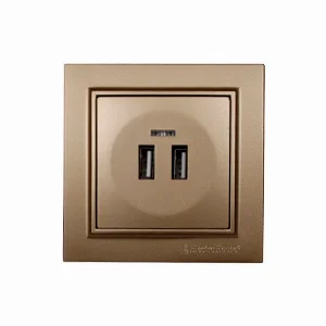 Розетка USB (2 порта) 2A, Enzo роскошное золото