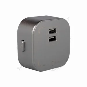 Розетка трекова подвійна USB Pandora (Сірий) 2,4 А ElectroHouse EH-PT-002 — фото 1
