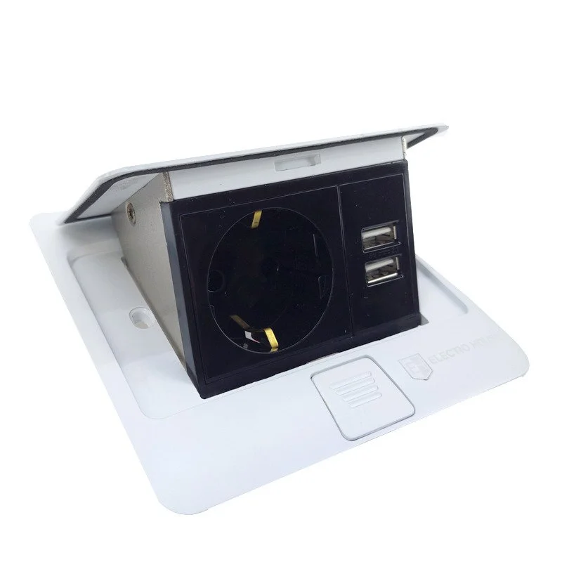 Розетка врізна для підлоги Білий 16 А + 2 USB 2,1 А IP44
