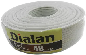 Коаксиальный кабель Dialan RG6U-48W Cu 1.02 мм 75 Ом 100 м